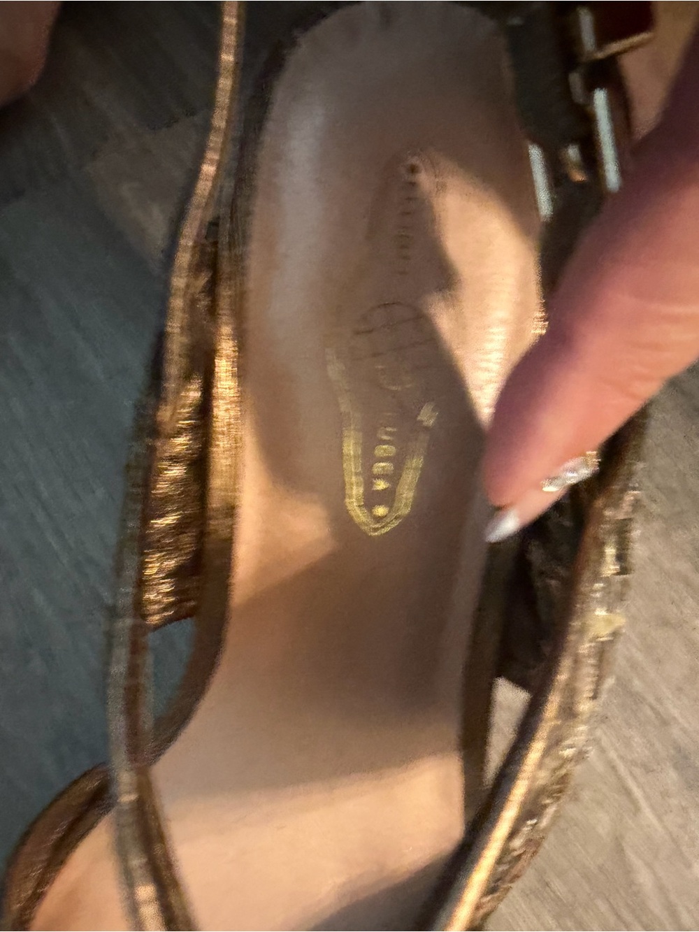 Metallic Bronze Cork Wedge Sandals - Women - Picture 4 of 4